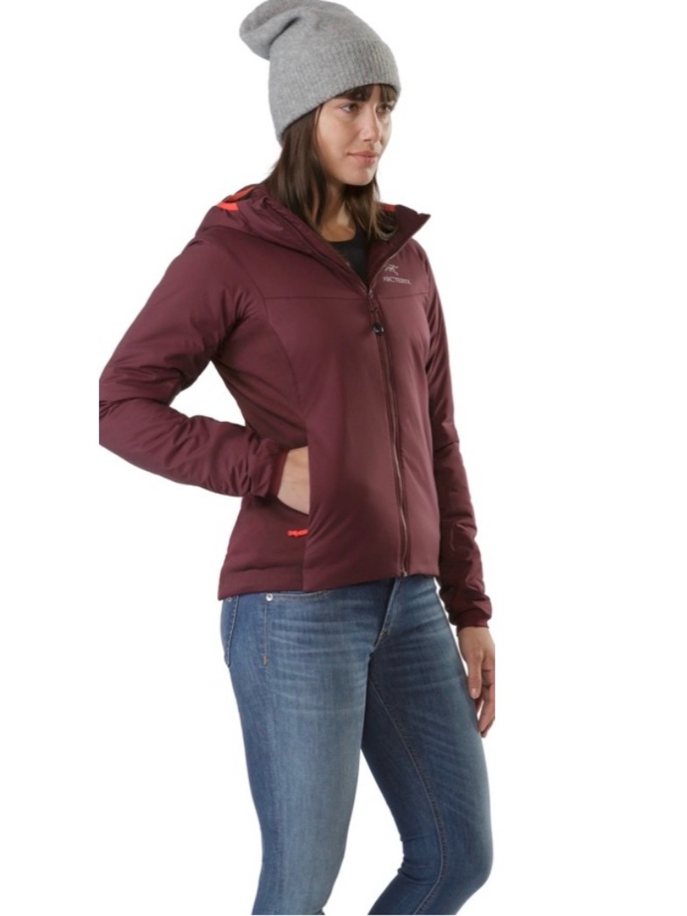 Arc'teryx Women's Hooded Insulated Puffer Jacket in Wine